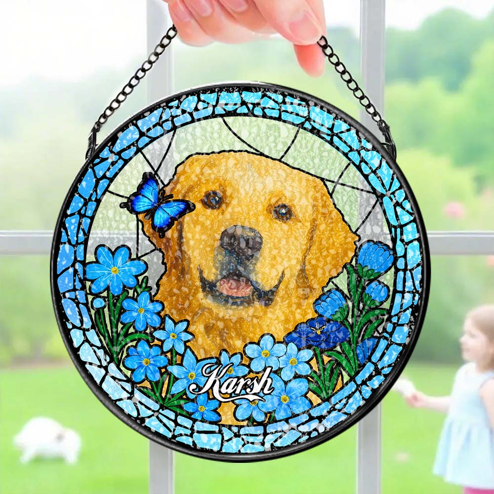 Personalized Pet Keepsake Memorial Stained Glass Suncatcher