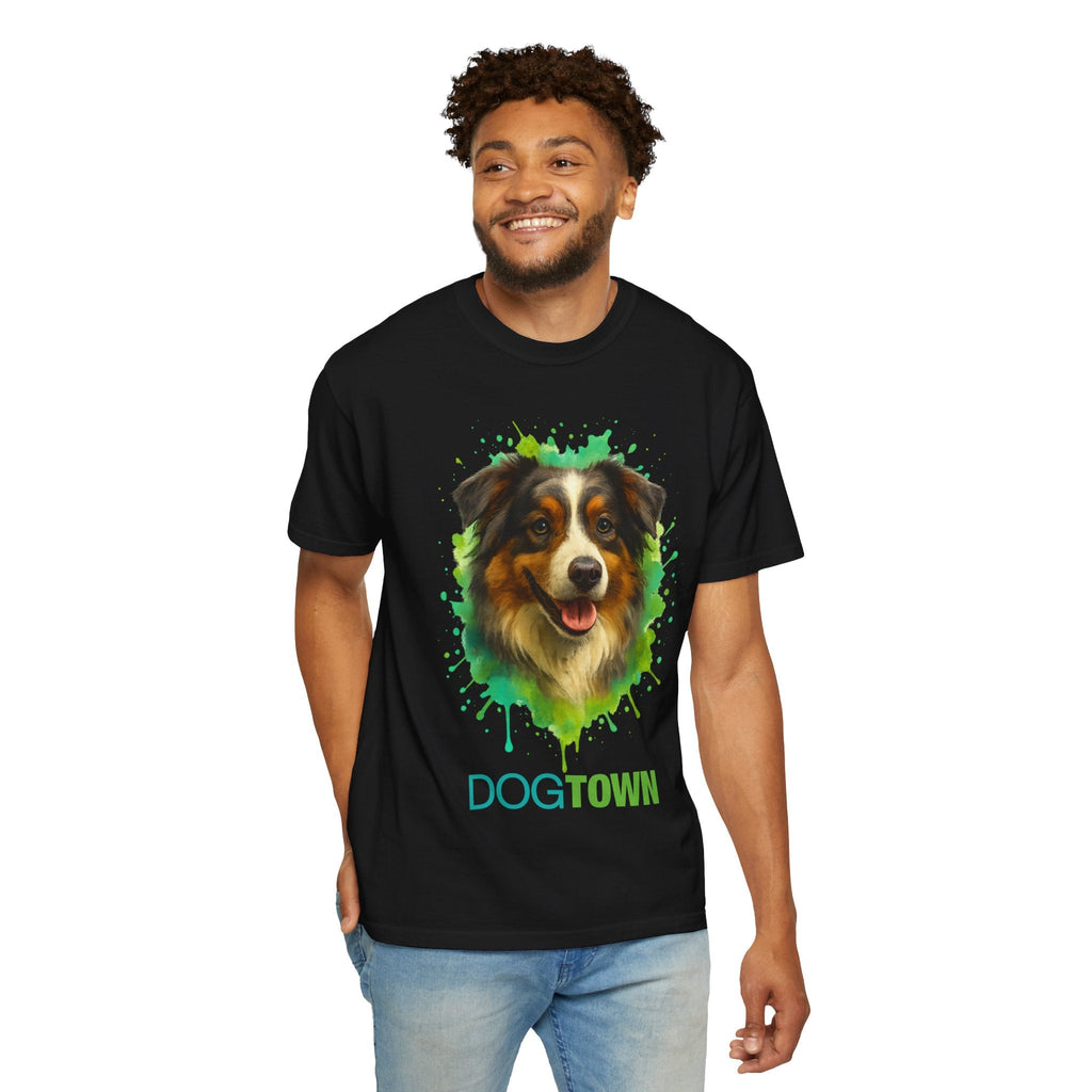 Dogtown Unisex Breed Collection Aussie Tri-Colored Graphic T-Shirt