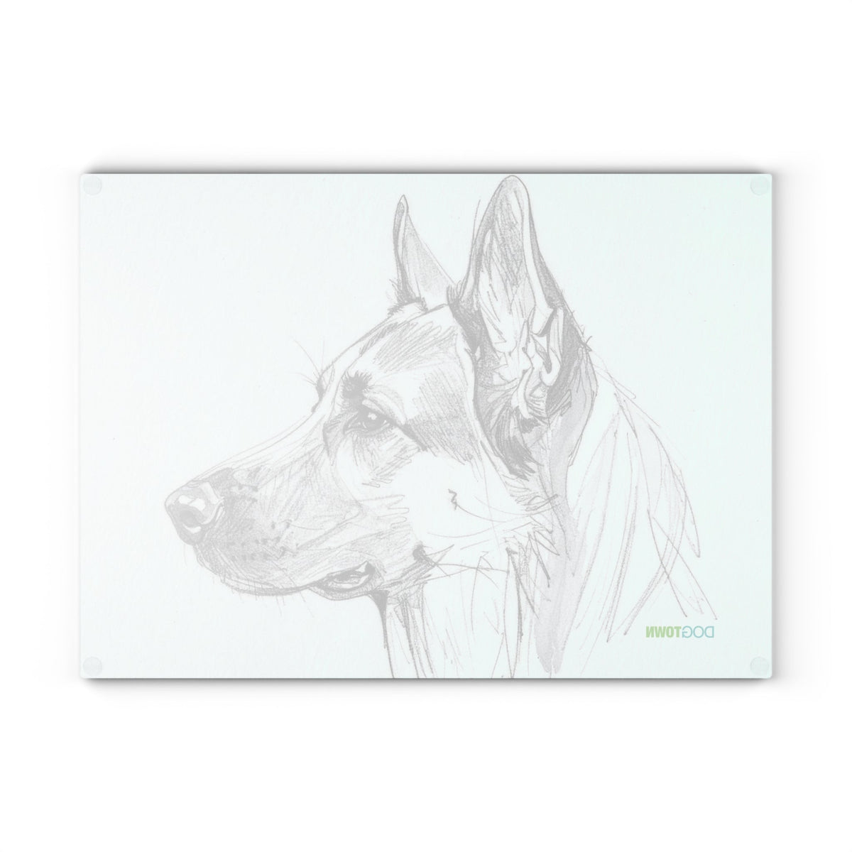 Dogtown German Shepherd Dog Portrait Glass Cutting Board