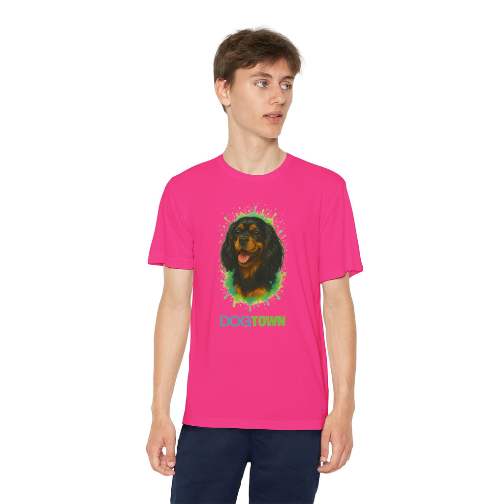 Kids Cavalier King Charles Spaniel Polyester Short Sleeve Tee