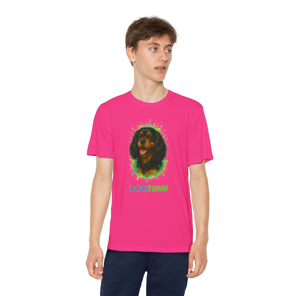 Kids Cavalier King Charles Spaniel Polyester Short Sleeve Tee
