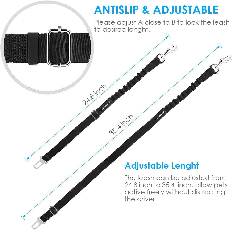 URPOWER Adjustable Dog Car Seat Belt 2 Pack
