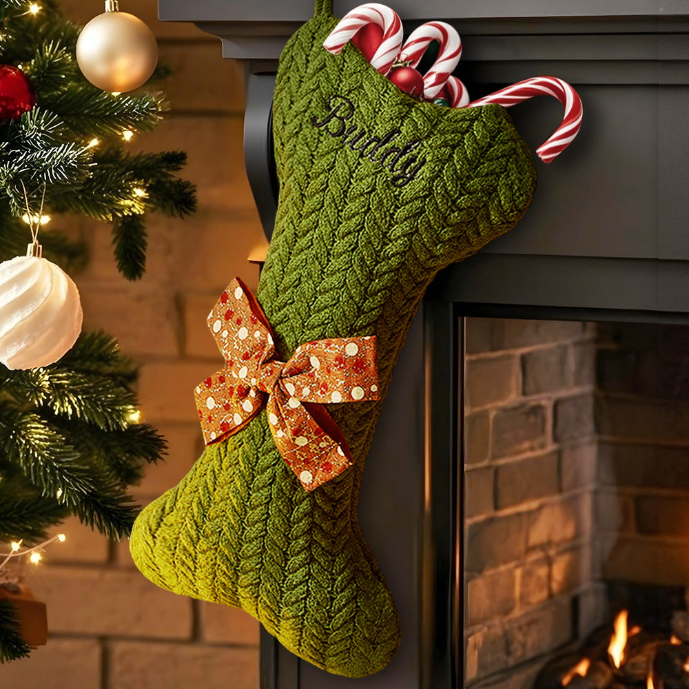 Personalized Dog Bone Christmas Stockings