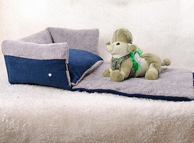 Dog Hugs Cat Luxury Plush Convertible Pet Bed Blanket Nest