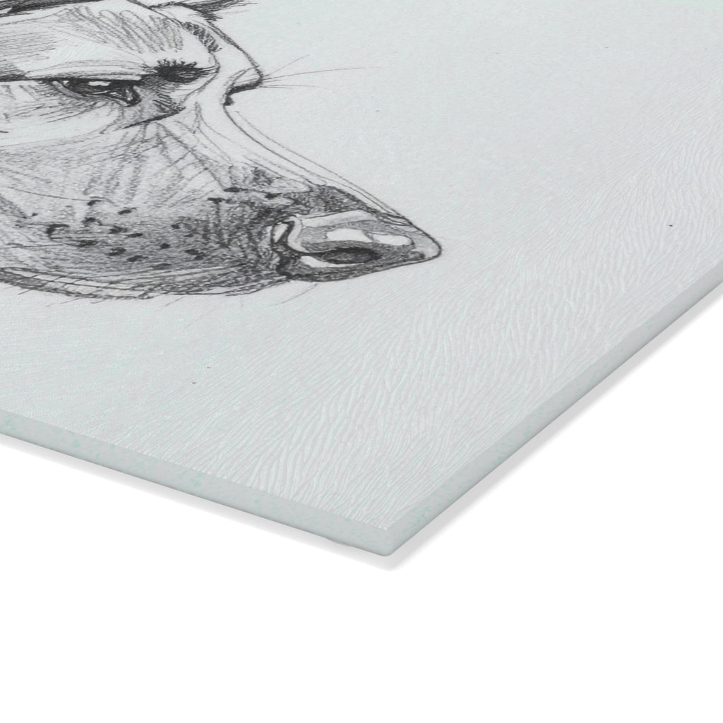 Dogtown German Shepherd Dog Portrait Glass Cutting Board