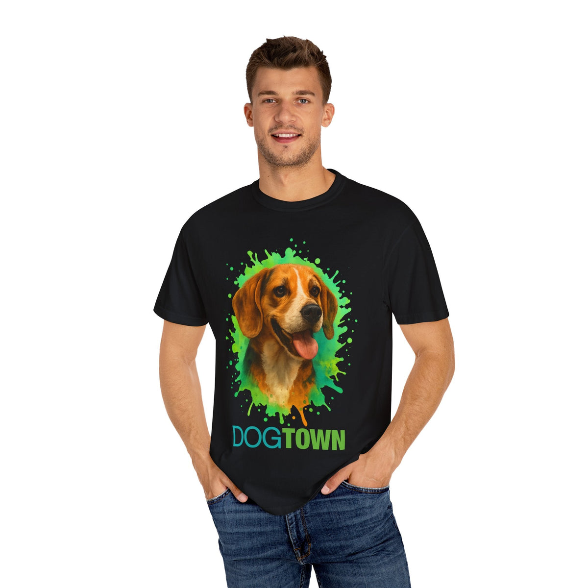 Dogtown Beagle Dog Portrait Graphic T-Shirt