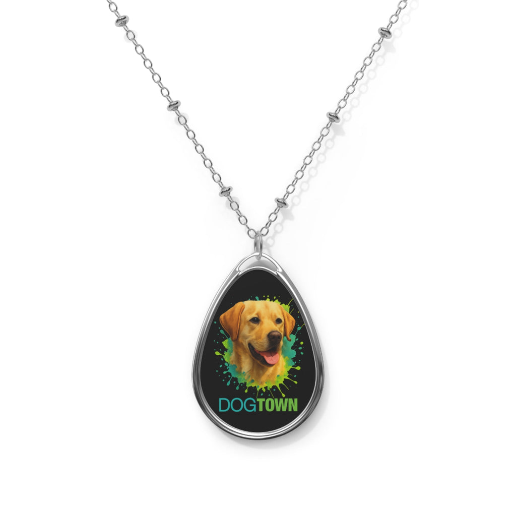 Yellow Lab Oval Pendant Necklace