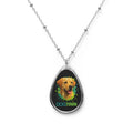 Yellow Lab Oval Pendant Necklace