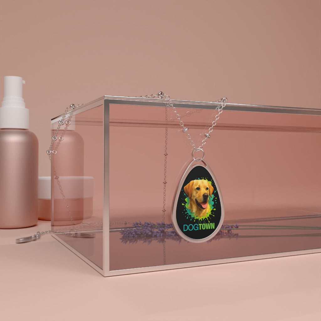 Yellow Lab Oval Pendant Necklace