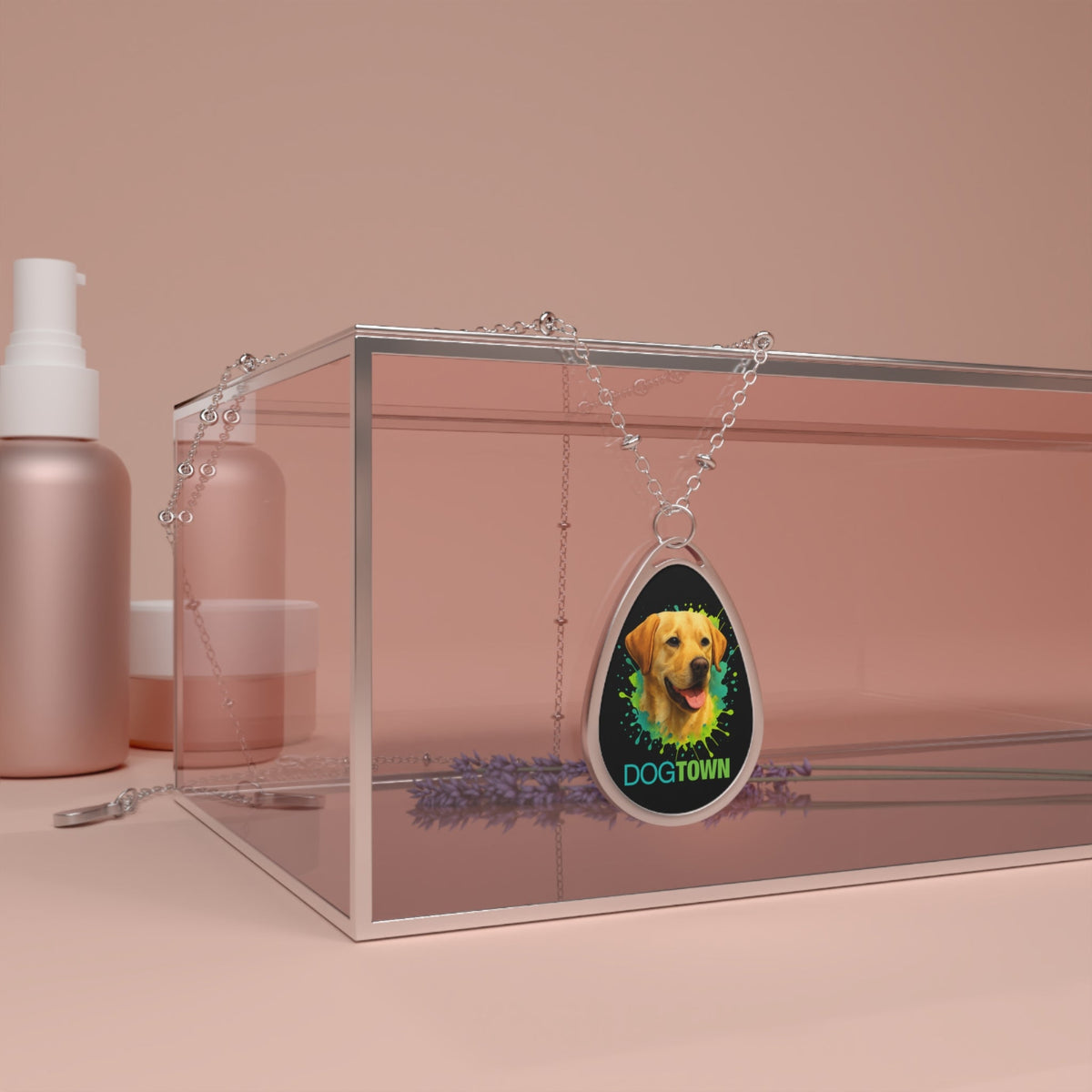 Yellow Lab Oval Pendant Necklace