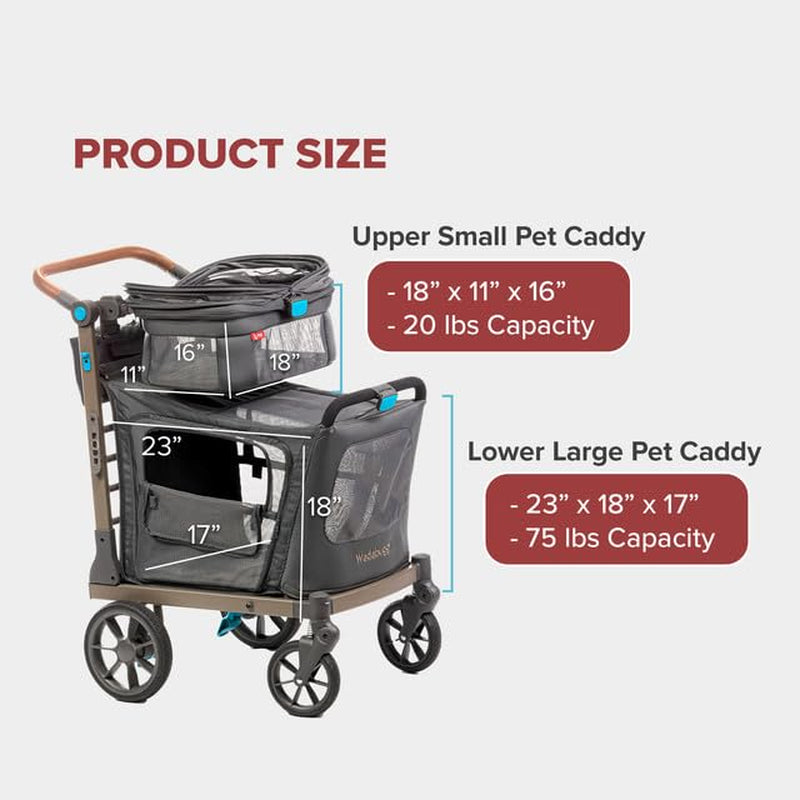 Dogtown Gear Foldable Pet Cart Stroller Charcoal
