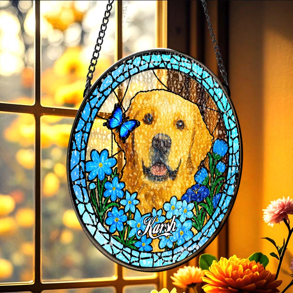 Personalized Pet Keepsake Memorial Stained Glass Suncatcher