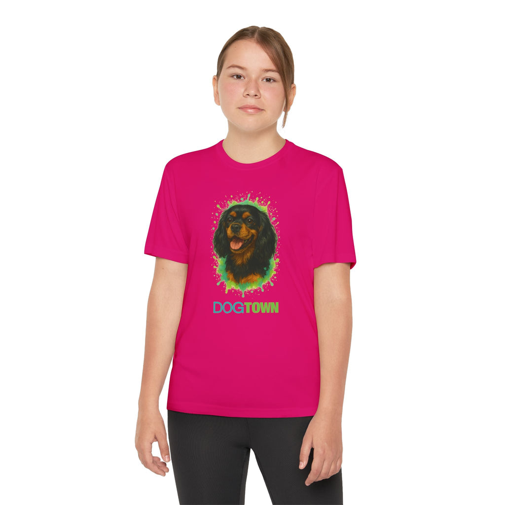 Kids Cavalier King Charles Spaniel Polyester Short Sleeve Tee
