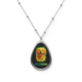 Dogtown Oval Golden Retriever Pendant Necklace Silver