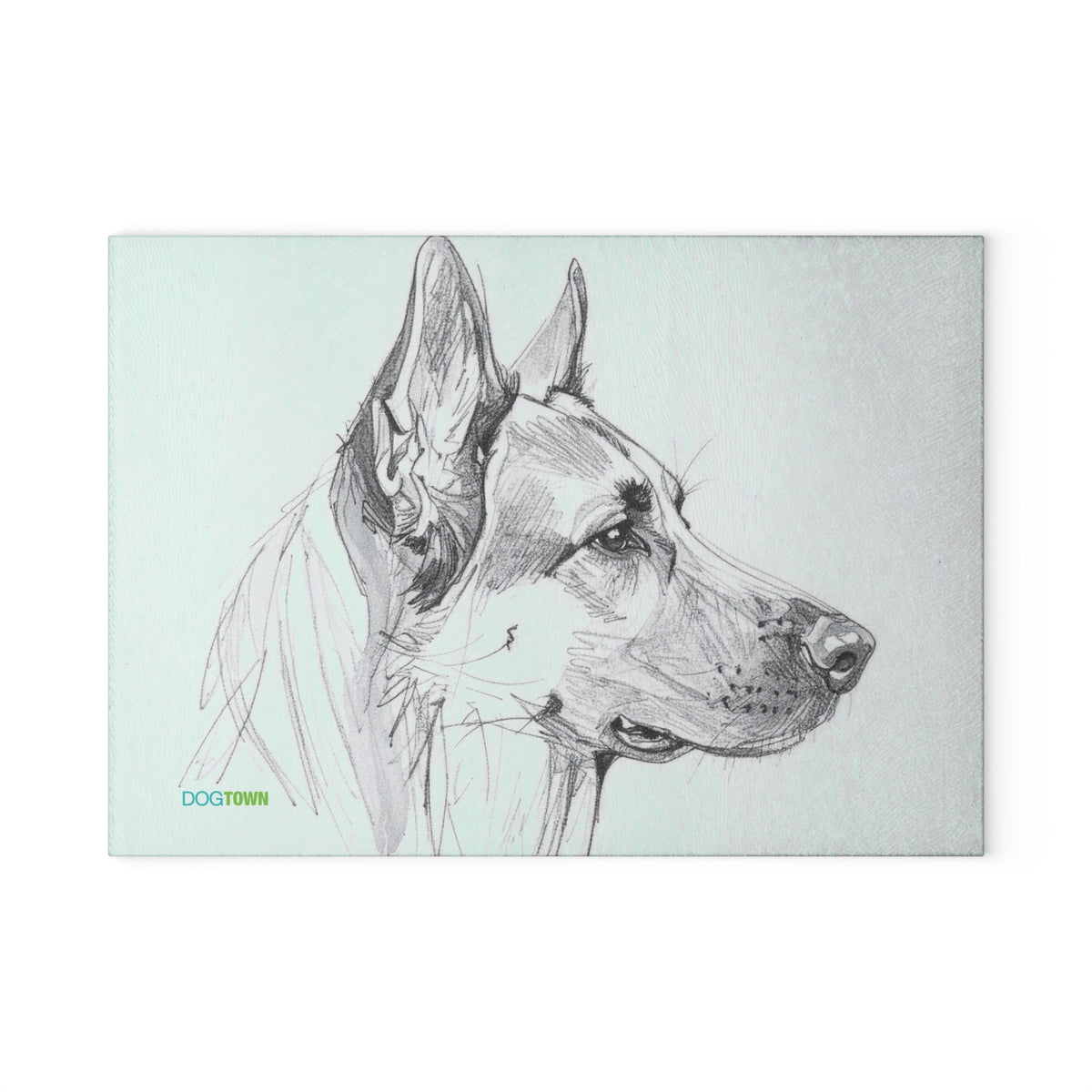 Dogtown German Shepherd Dog Portrait Glass Cutting Board