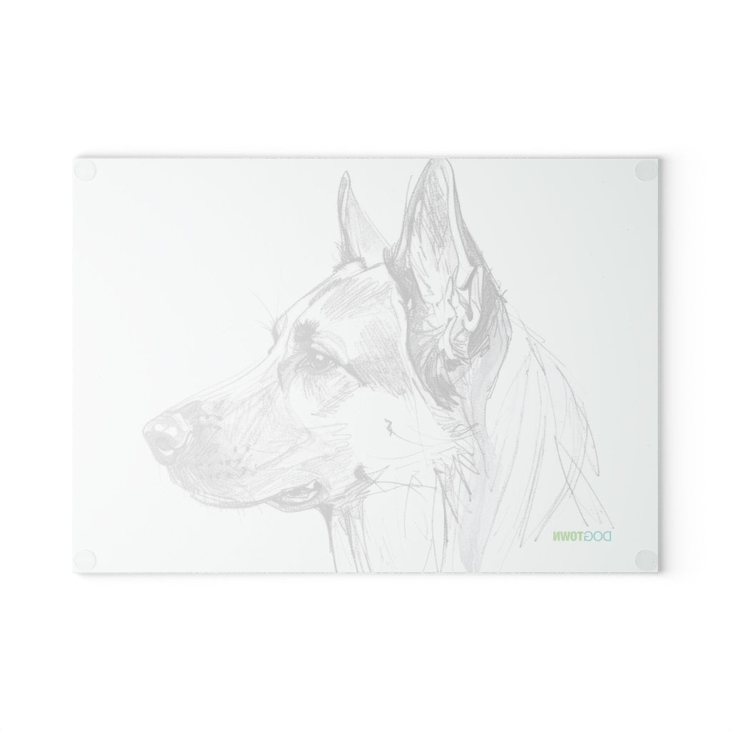 Dogtown German Shepherd Dog Portrait Glass Cutting Board
