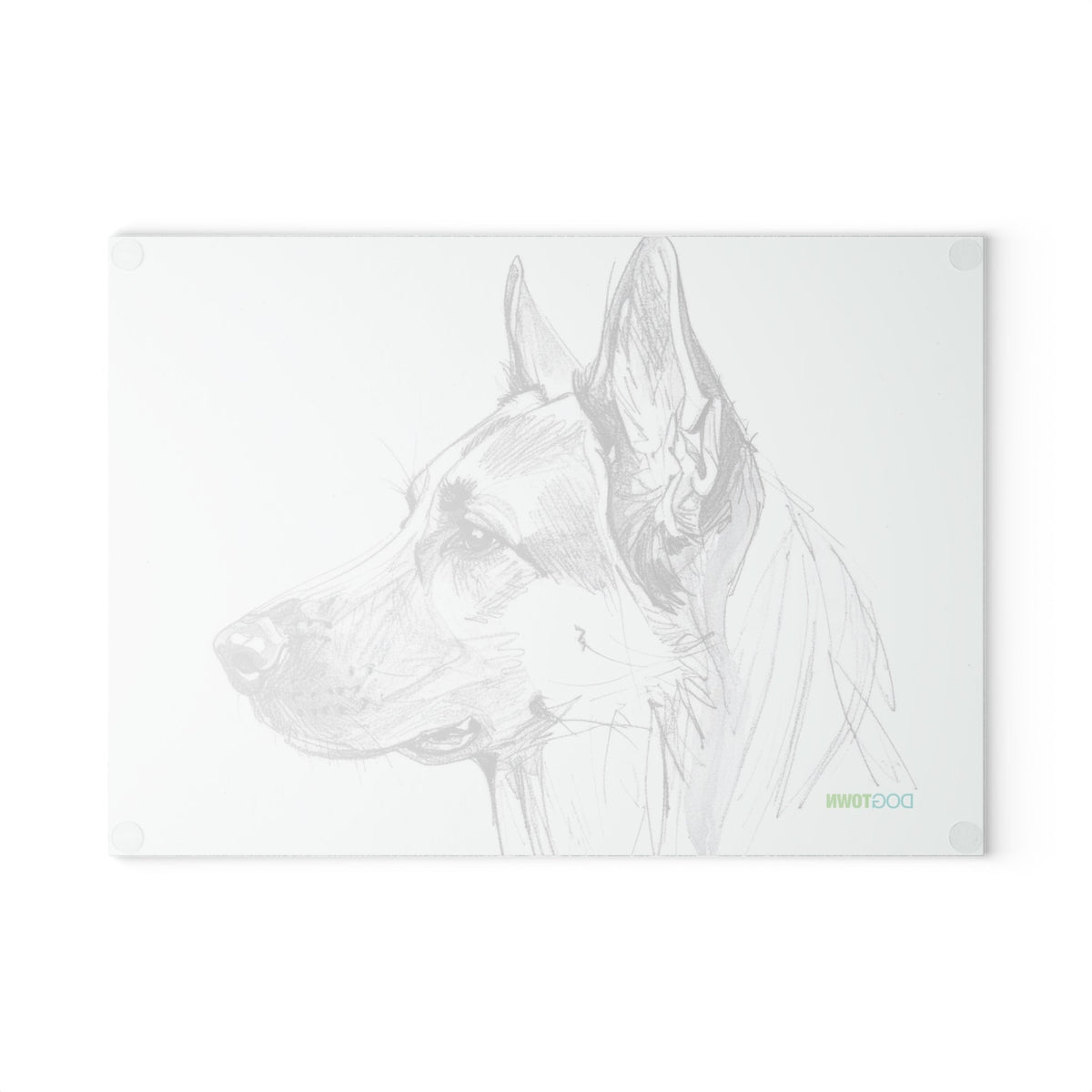 Dogtown German Shepherd Dog Portrait Glass Cutting Board