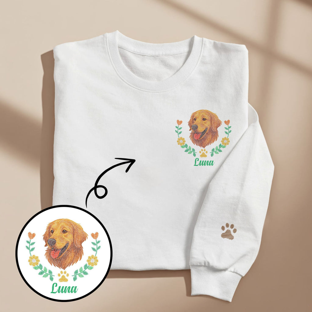 Custom Embroidered Style Pet Lover Pullover Sweatshirt