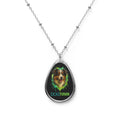 Dogtown Oval Aussie Pendant Necklace Silver