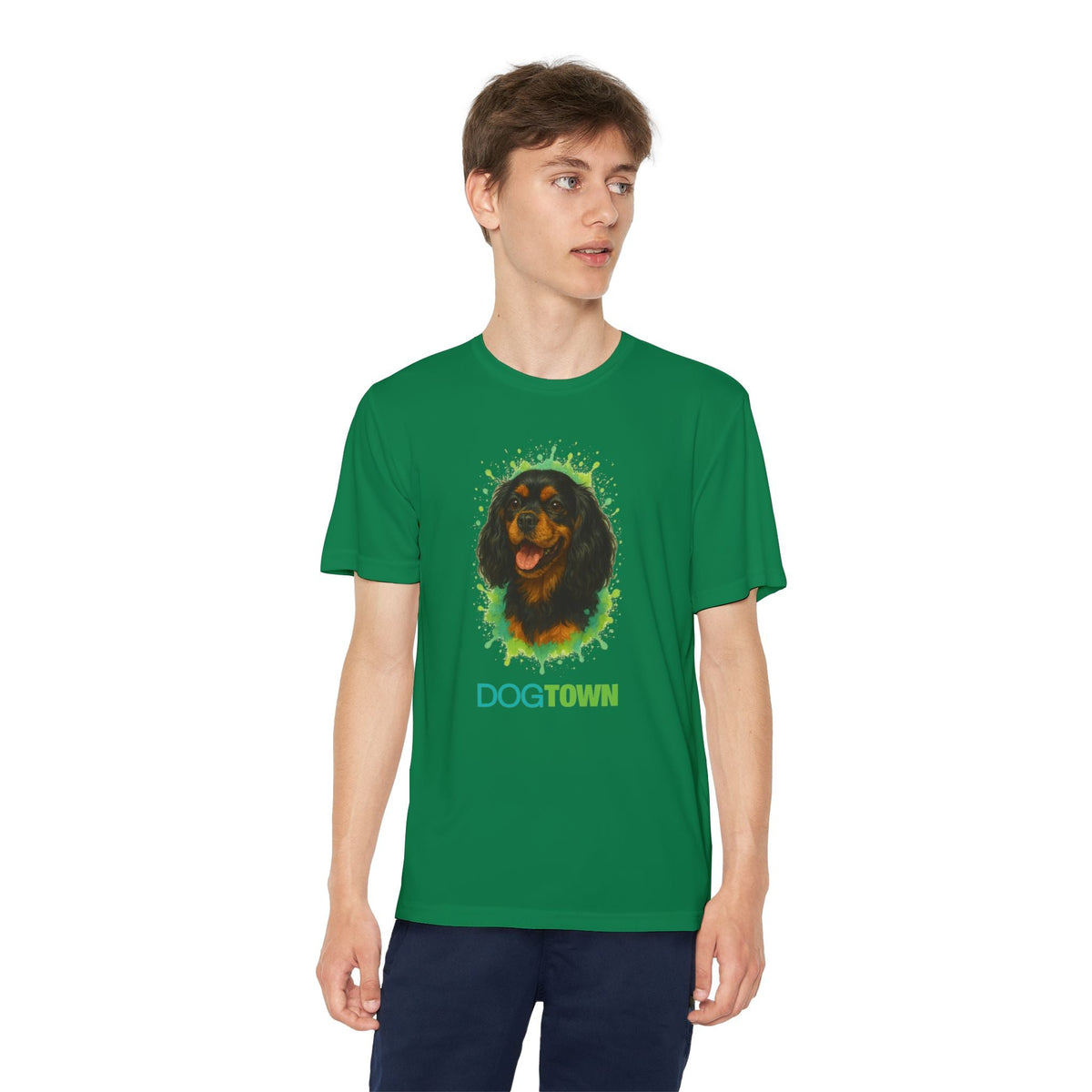 Kids Cavalier King Charles Spaniel Polyester Short Sleeve Tee