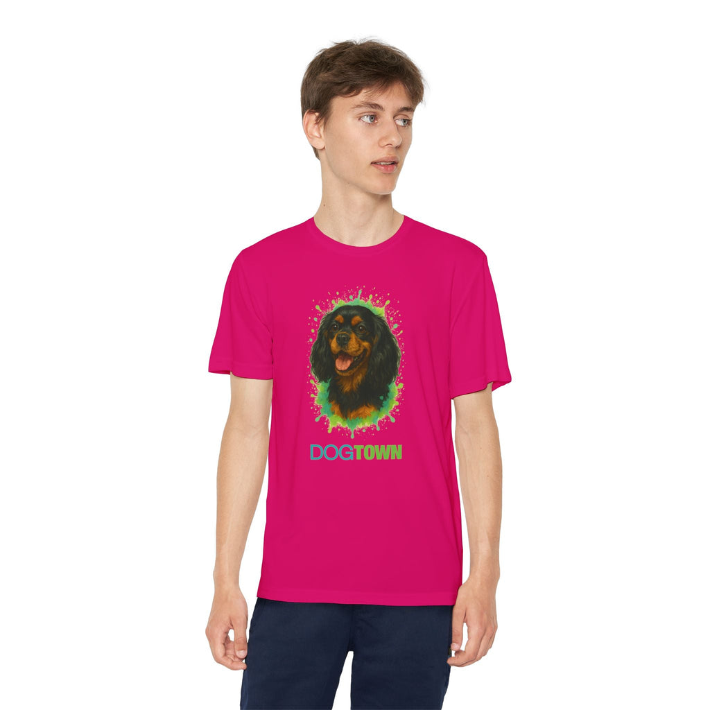 Kids Cavalier King Charles Spaniel Polyester Short Sleeve Tee