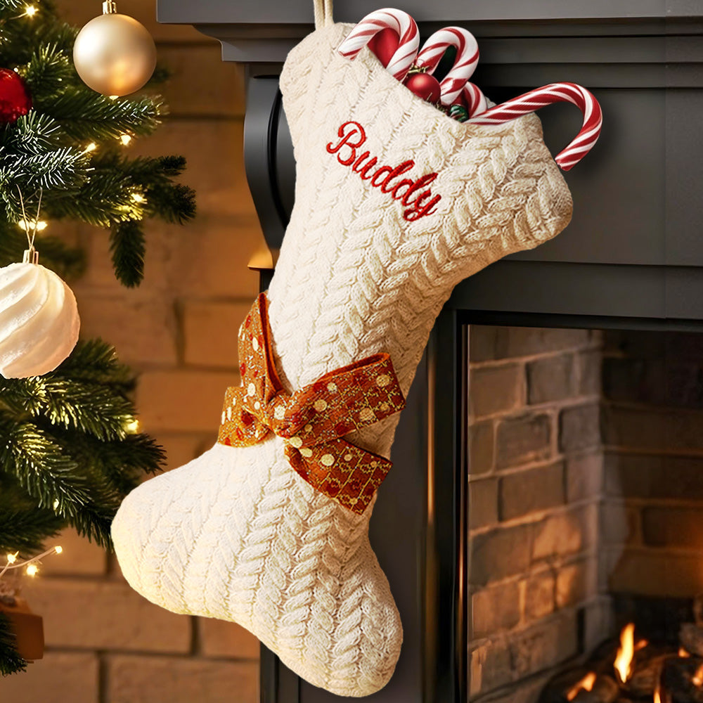Personalized Dog Bone Christmas Stockings
