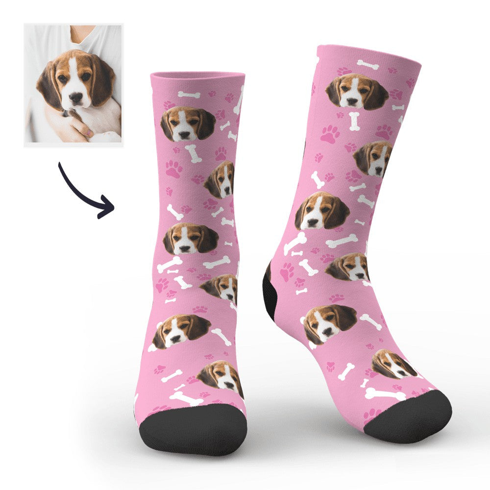 Custom Printed Dog Face Photo Novelty Socks