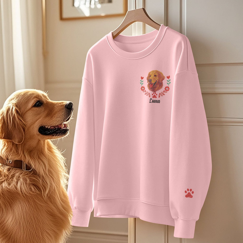 Custom Embroidered Style Pet Lover Pullover Sweatshirt