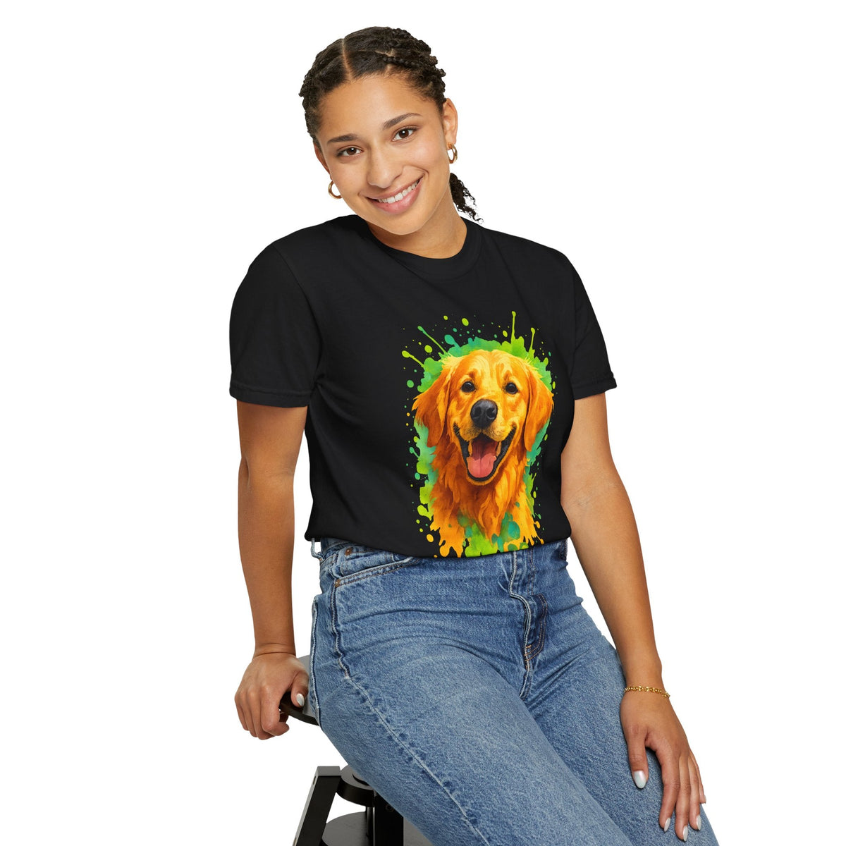 Dogtown Golden Retriever Dog Portrait Graphic T-Shirt