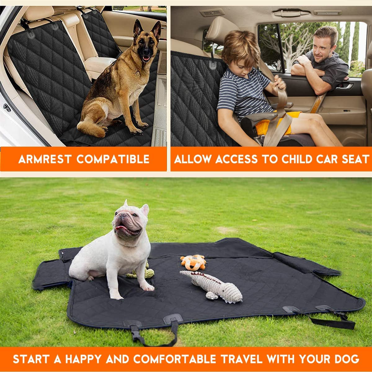 Waterproof Dog Car Back Bench Seat Cover