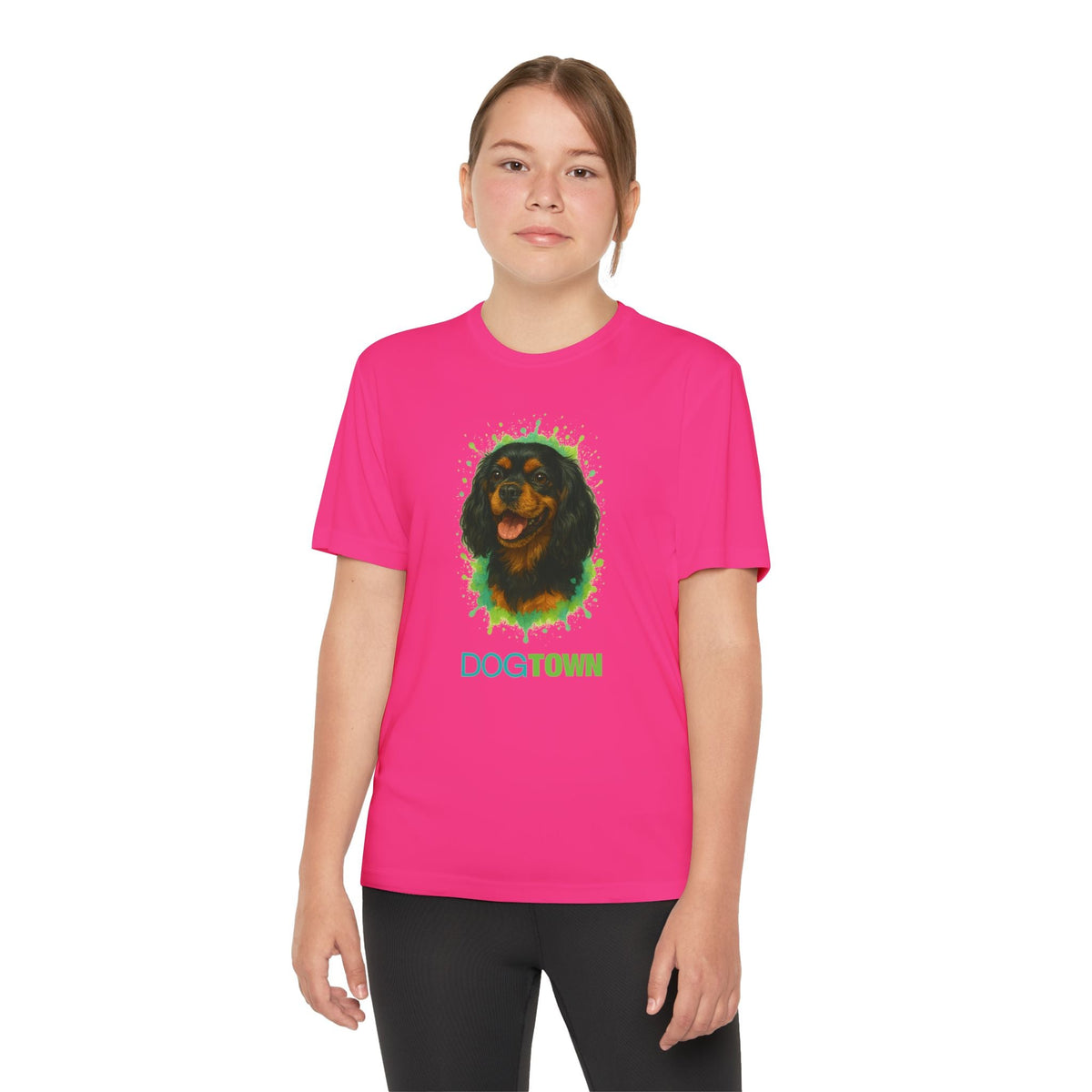 Kids Cavalier King Charles Spaniel Polyester Short Sleeve Tee