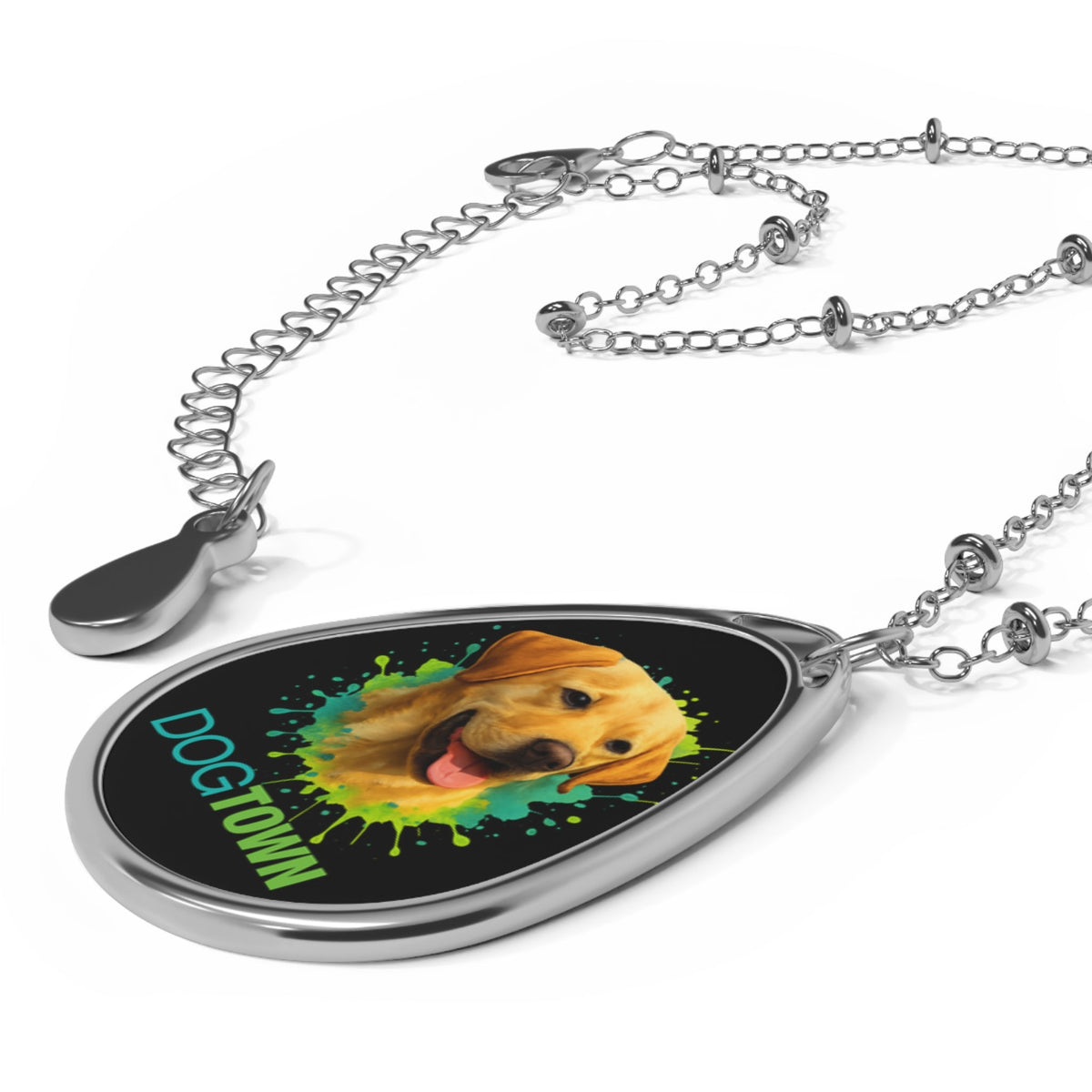 Yellow Lab Oval Pendant Necklace