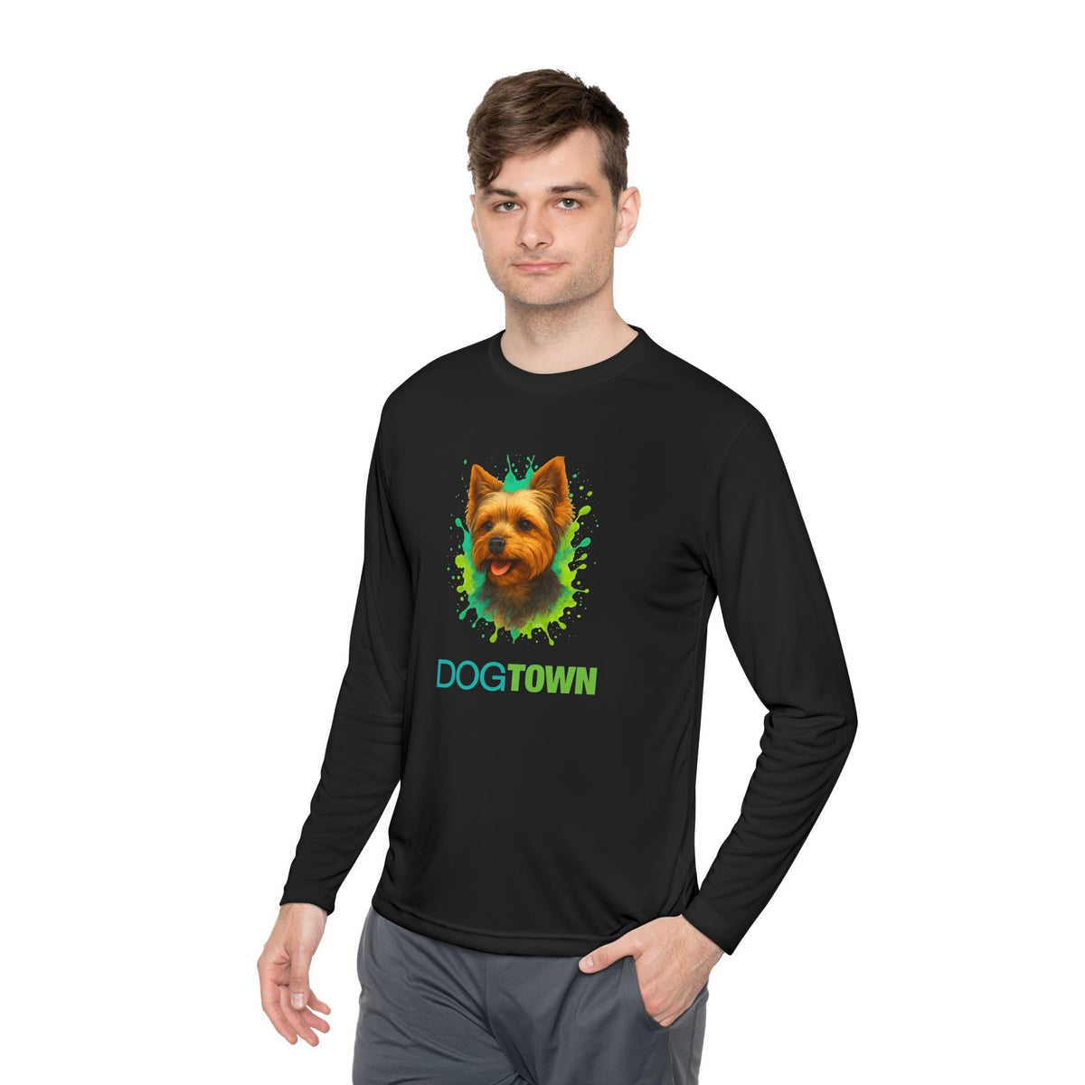Dogtown Yorkie Dog Breed Sport Long Sleeve T-Shirt