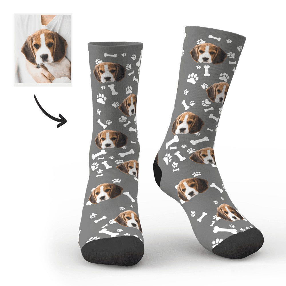 Custom Printed Dog Face Photo Novelty Socks