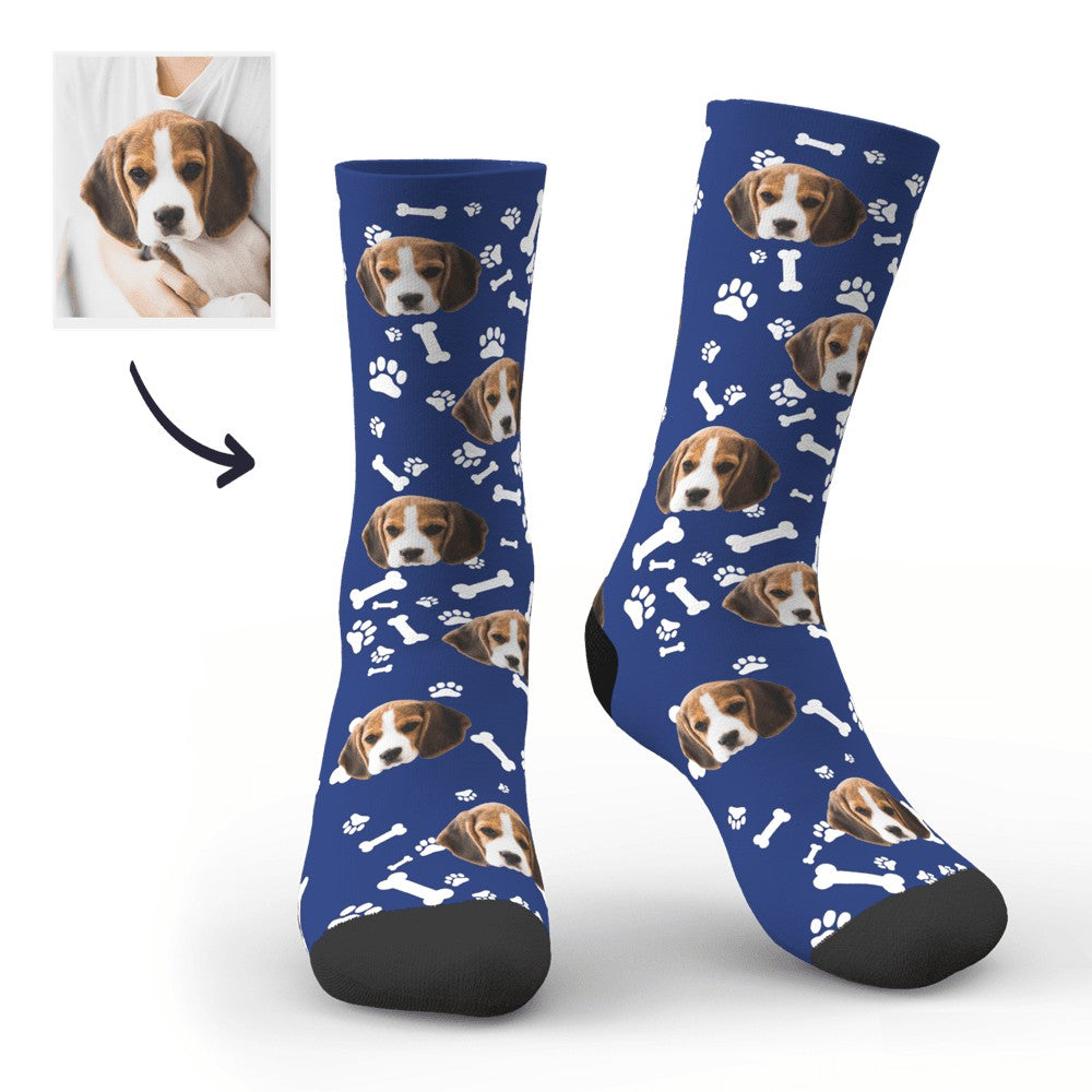 Custom Printed Dog Face Photo Novelty Socks