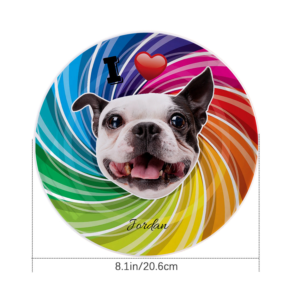 Personalized Dog Face Colorful Ceramic Dinner Plate