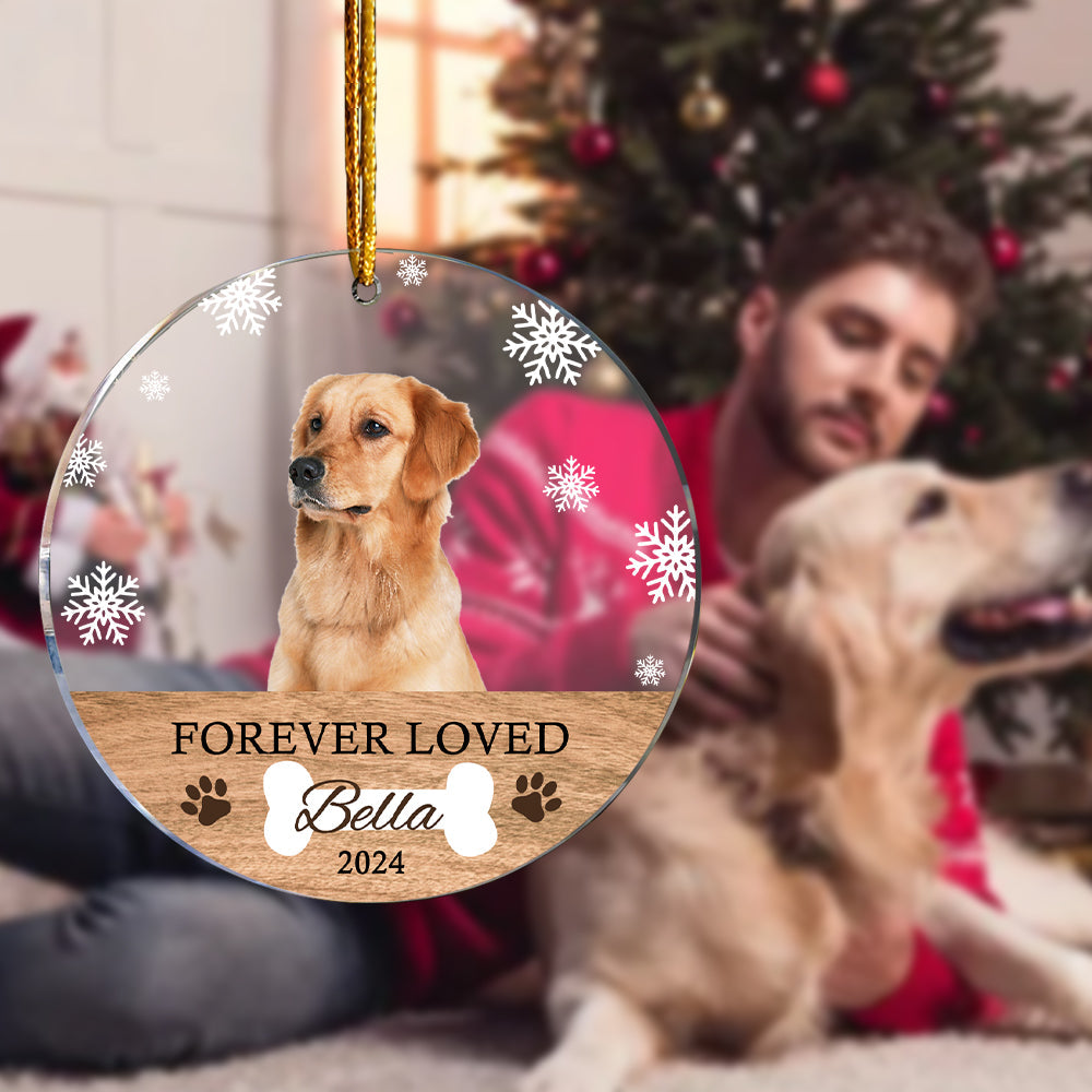 Personalized Memorial Dog Photo Christmas Ornament
