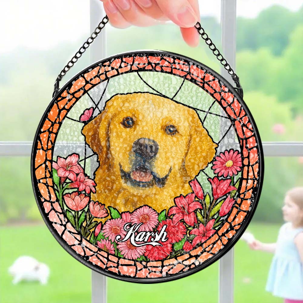 Personalized Pet Keepsake Memorial Stained Glass Suncatcher