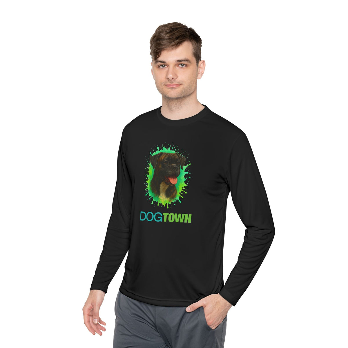 Unisex Sport Long Sleeve Tee Brindle Boxer