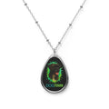 Dogtown Brindle Boxer Oval Pendant Necklace Silver