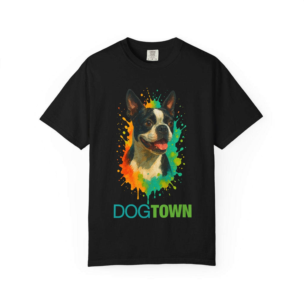 Dogtown Boston Terrier Dog Portrait Graphic T-Shirt