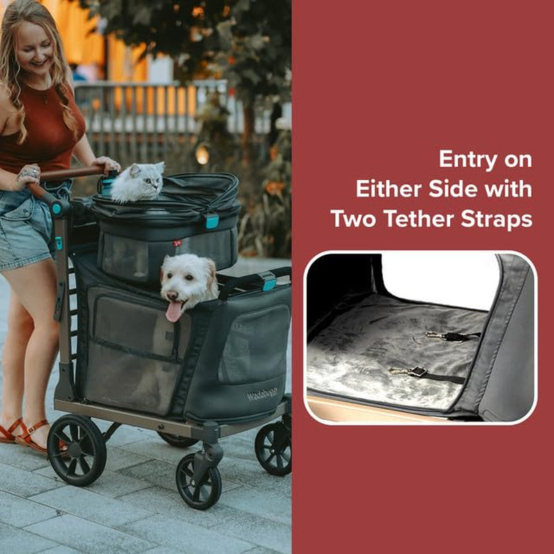 Dogtown Gear Foldable Pet Cart Stroller Charcoal