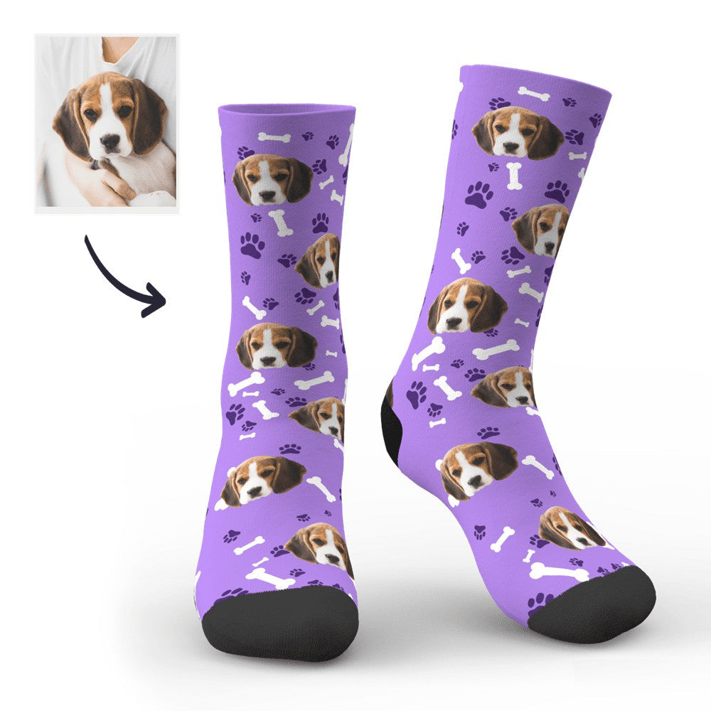 Custom Printed Dog Face Photo Novelty Socks