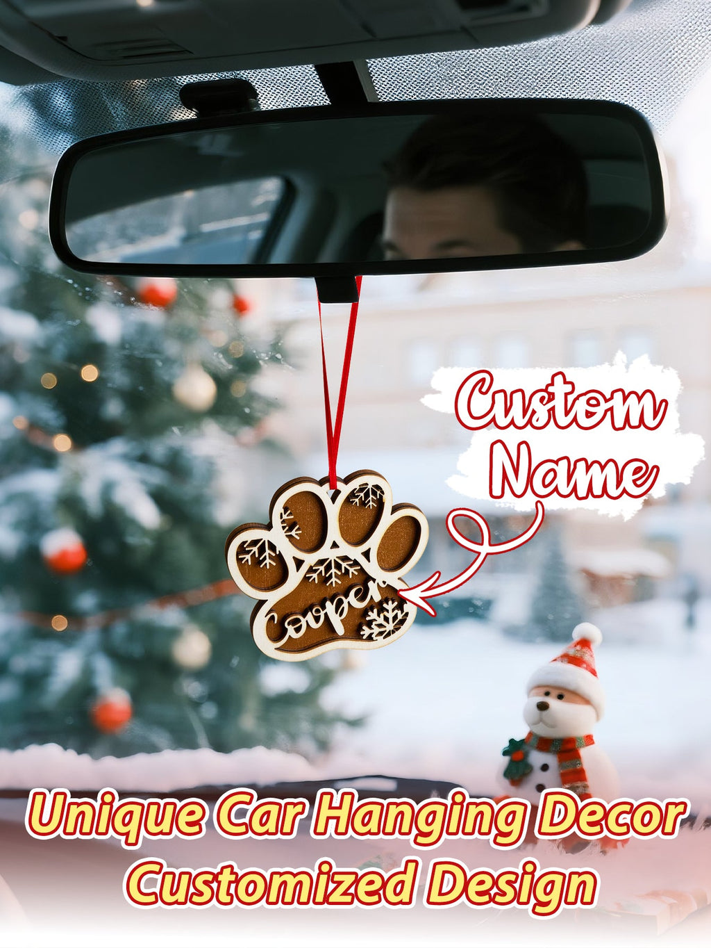 Personalized Dog Paw Snowflake Christmas Ornament