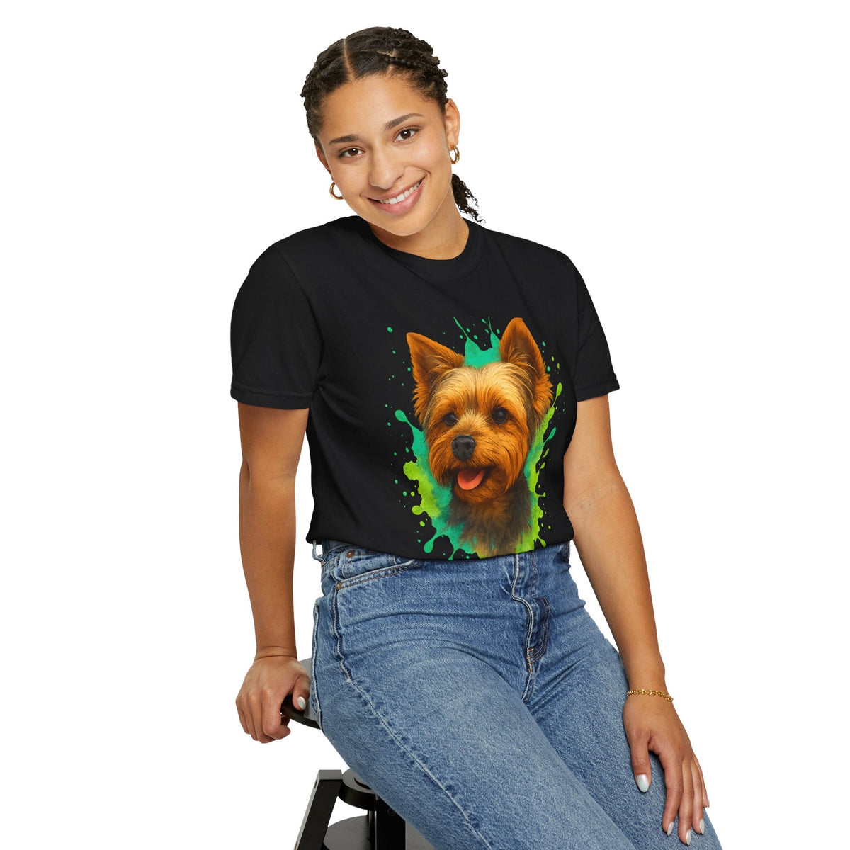 Unisex Yorkie Garment-Dyed Graphic T-Shirt