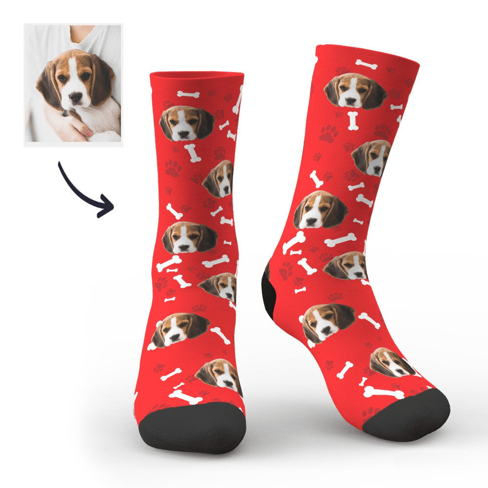 Custom Printed Dog Face Photo Novelty Socks