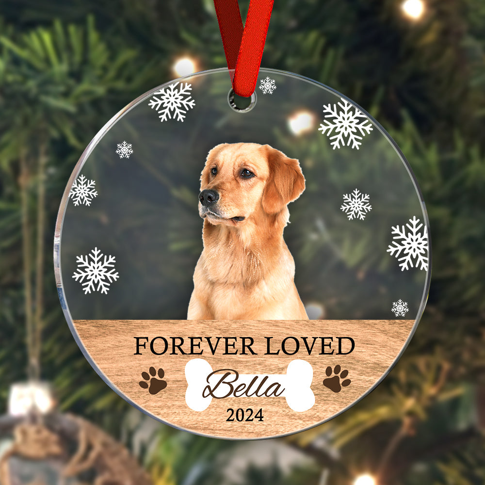 Personalized Memorial Dog Photo Christmas Ornament