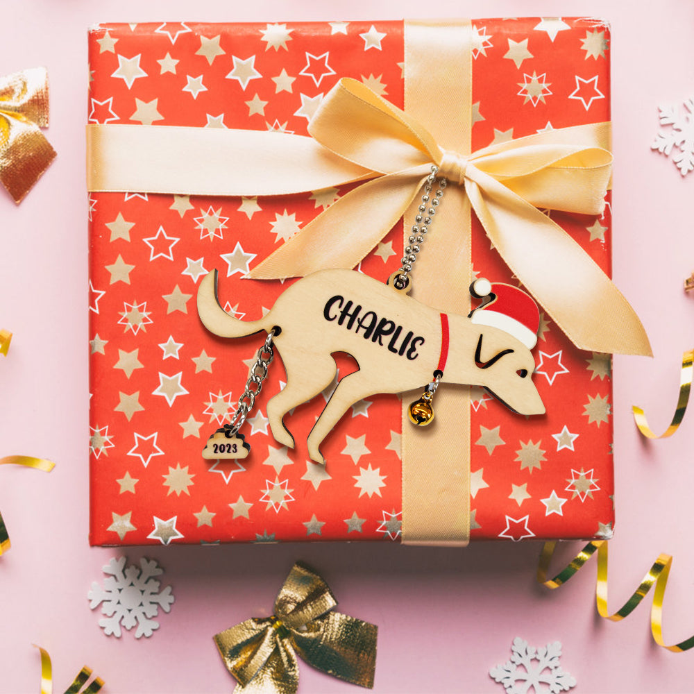 Personalized Funny Pooping Pooches Dog Christmas Ornament
