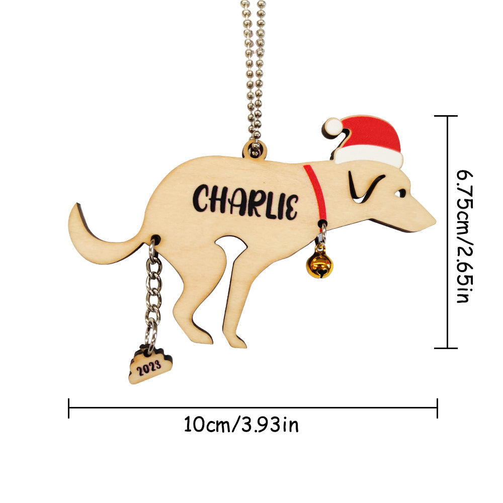 Personalized Funny Pooping Pooches Dog Christmas Ornament
