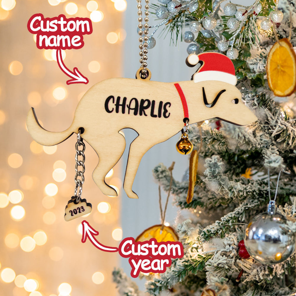 Personalized Funny Pooping Pooches Dog Christmas Ornament